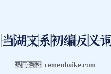 当湖文系初编反义词是什么意思的图片
